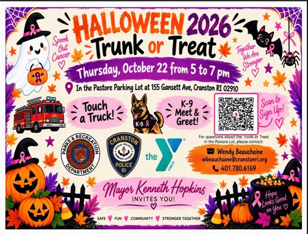 Trunk or Treat - October 22nd 5pm-7pm