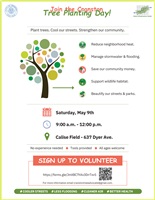 Mayor Hopkins Announces: Tree Planting Day - Sat. May 9th